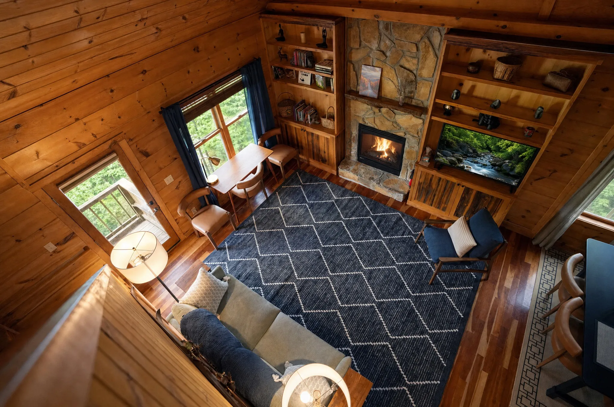 View from the loft over the remodeled great room
